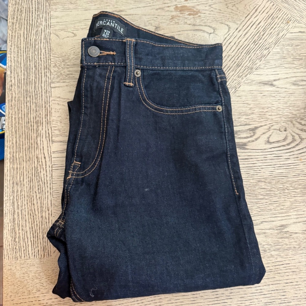J. Crew Mercantile Mens W29 L32 Straight-fit jeans rinse wash Dark‎ wash